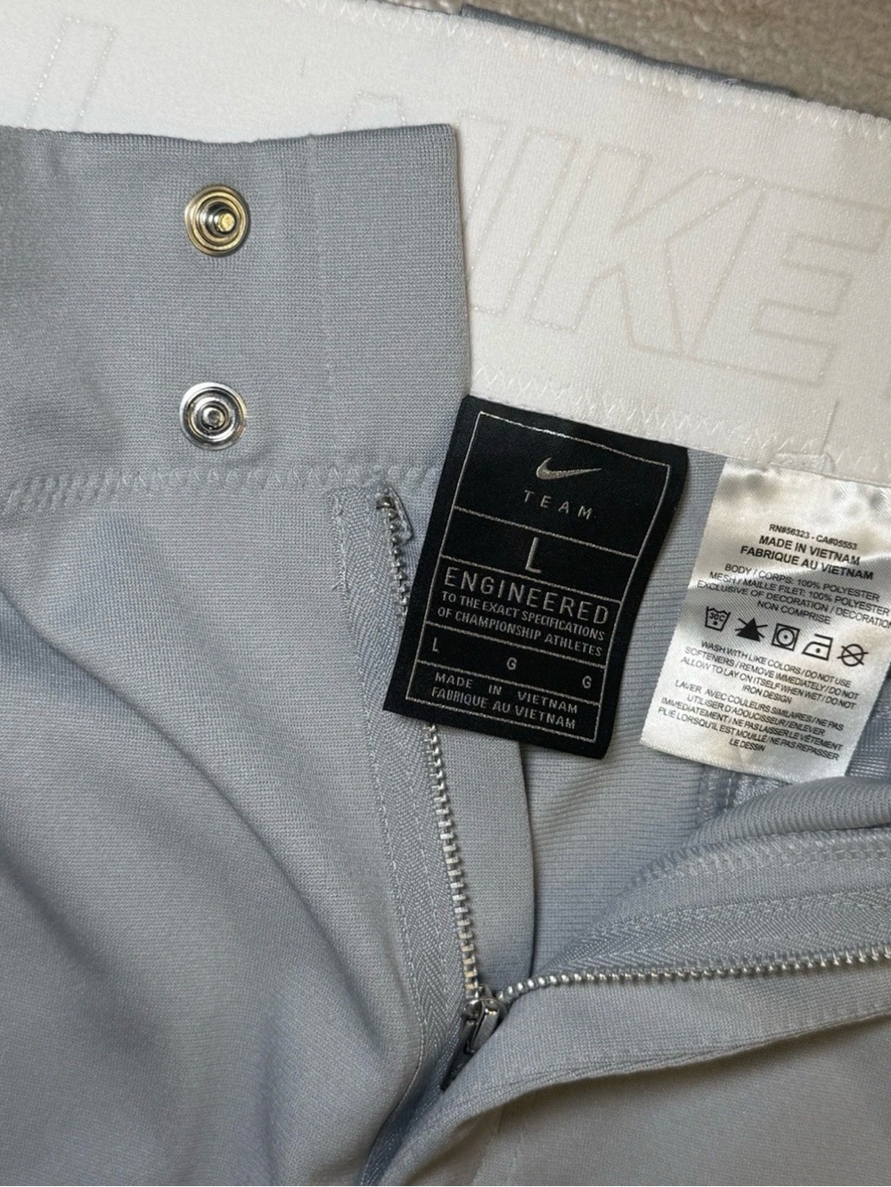 Nike Mens Grey Baseball Pants Team Engineered Piping Size Large - Picture 6 of 10